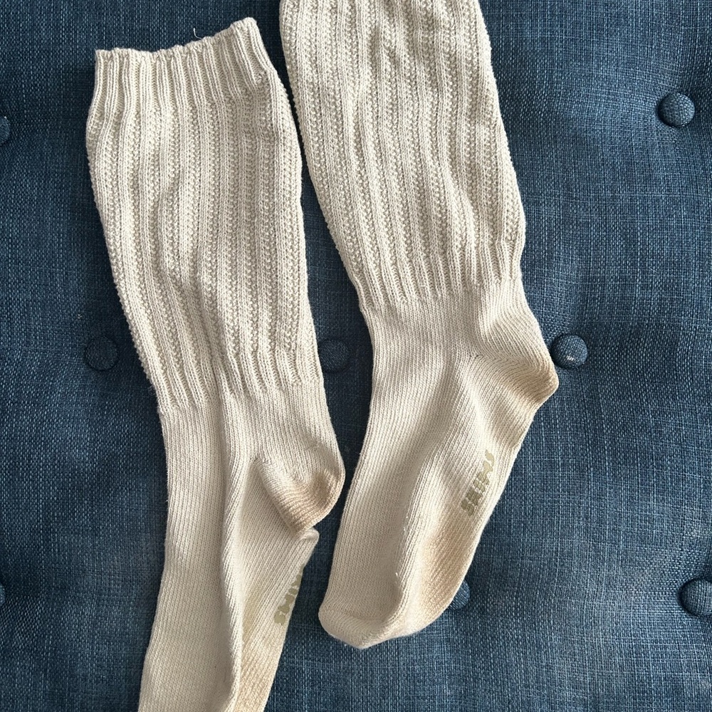 SKIMS Beige Knit slouchy socks